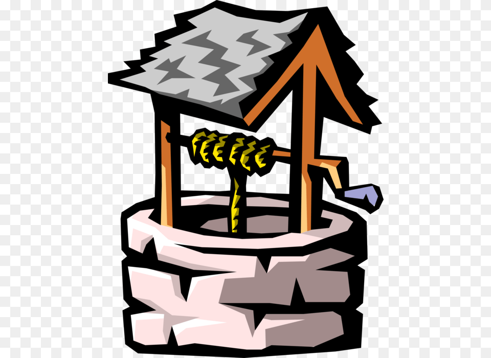 Vector Illustration Of Water Wishing Well With Pulley Water Well Clipart, Architecture, Building, Outdoors, People Free Png Download