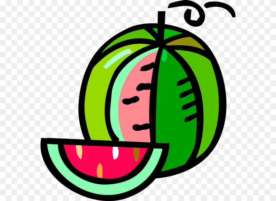 Vector Illustration Of Watermelon Fruit Melon With Szorztbla, Food, Plant, Produce, Face Png Image