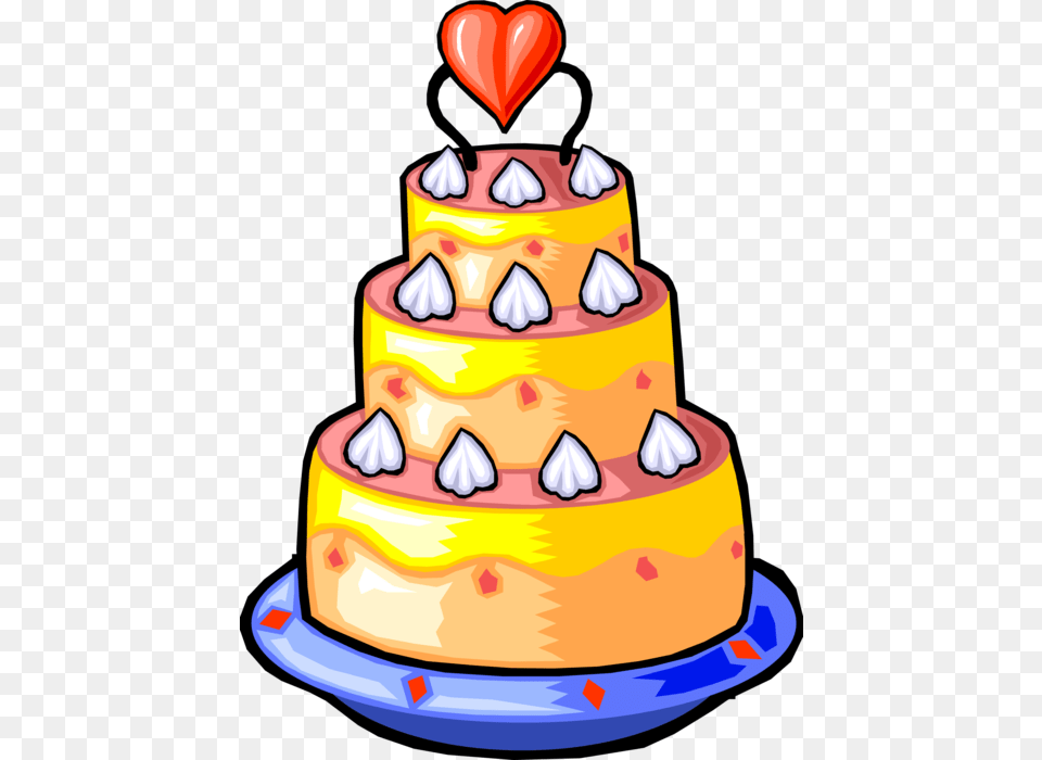 Vector Illustration Of Wedding Cake Traditional Cake, Birthday Cake, Cream, Dessert, Food Free Png Download