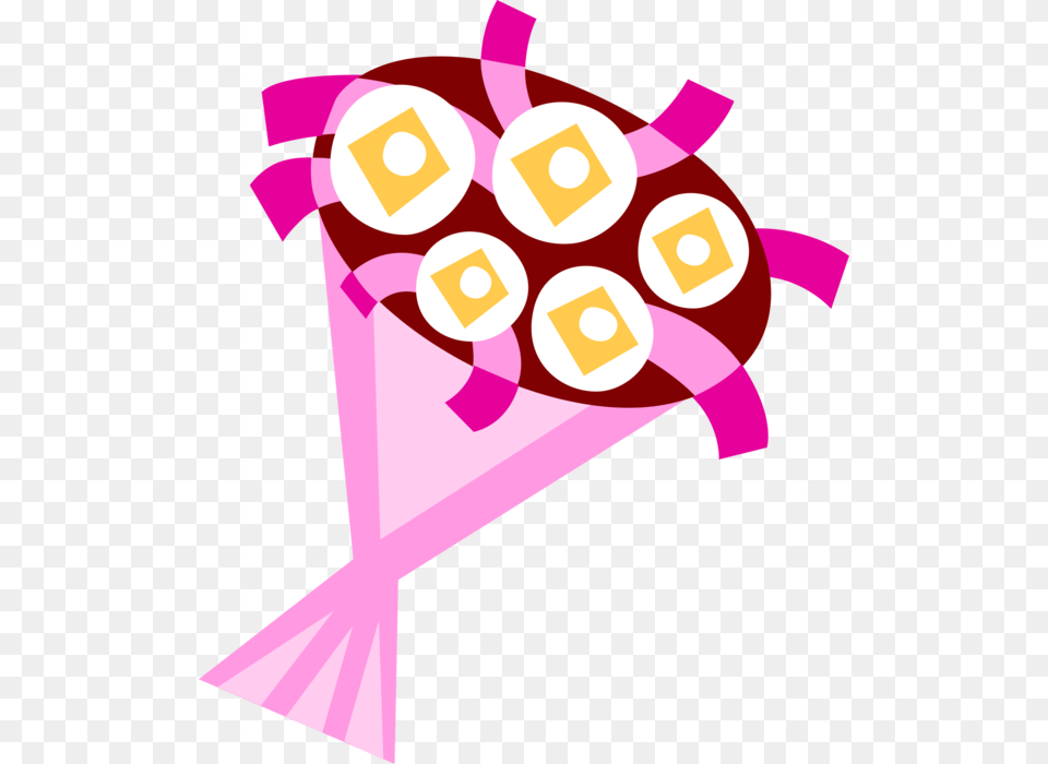 Vector Illustration Of Wedding Flower Bouquet, Dynamite, Weapon, Food, Sweets Png Image