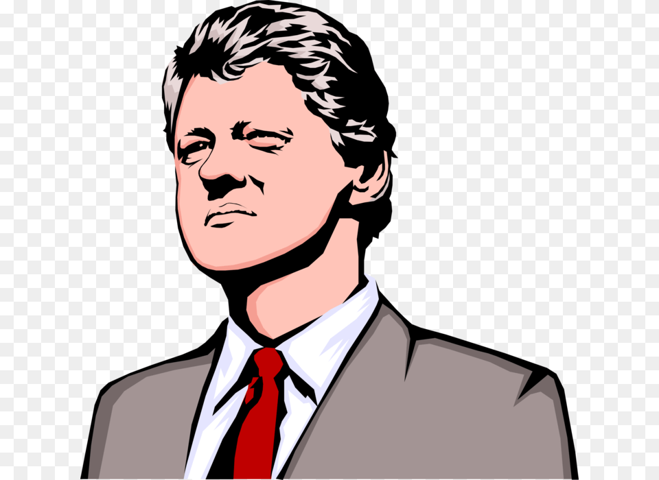 Vector Illustration Of William Jefferson Bill Bill Clinton Clip Art, Accessories, Tie, Formal Wear, Male Free Transparent Png