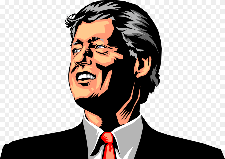 Vector Illustration Of William Jefferson Quotbill Illustration Bill Clinton Art, Face, Head, Person, Photography Free Png