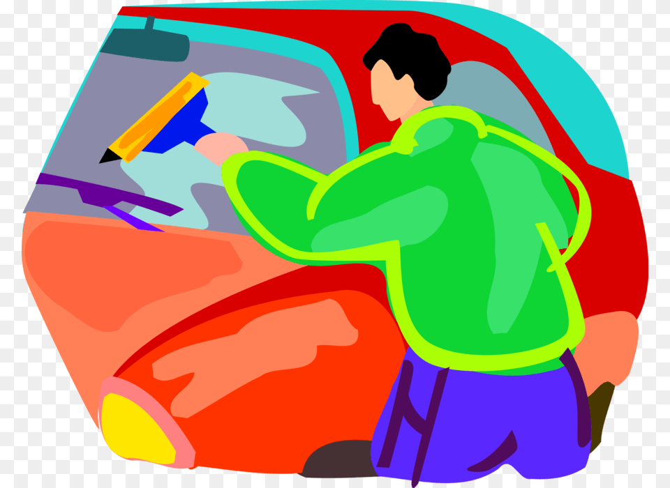 Vector Illustration Of Window Washer Washing Automobile, Baby, Person, Cleaning, Car Png