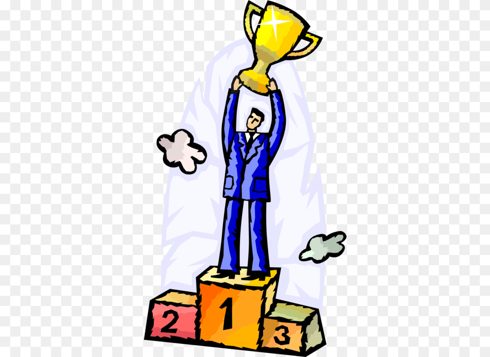 Vector Illustration Of Winning Businessman On, Clothing, Coat, Person, Face Png