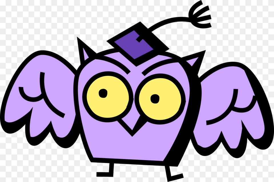 Vector Illustration Of Wise Education Owl With Graduate, Logo Png Image