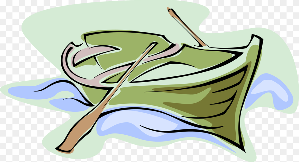 Vector Illustration Of Wooden Rowboat Or Row Boat With, Animal, Fish, Sea Life, Shark Free Transparent Png
