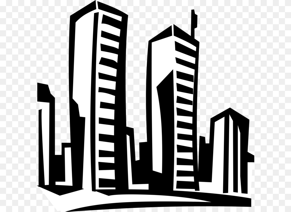 Vector Illustration Of World Trade Center Landmark Twin Towers Clipart Architecture, Building, City, High Rise Free Png