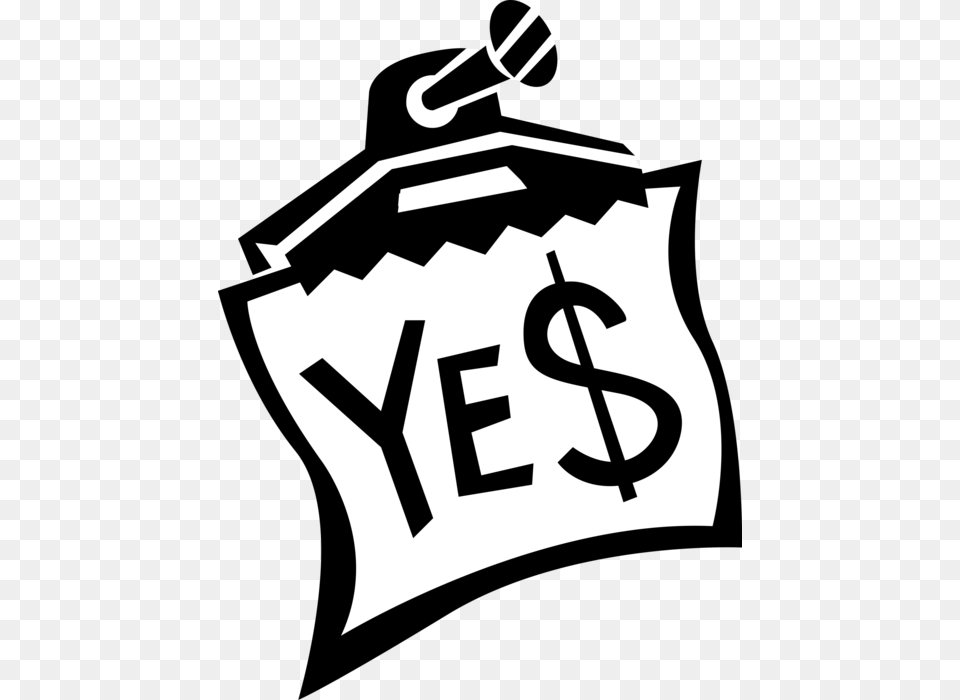 Vector Illustration Of Yes Sign Cash Money Dollar Bank, Stencil, Symbol, Logo, Text Png Image