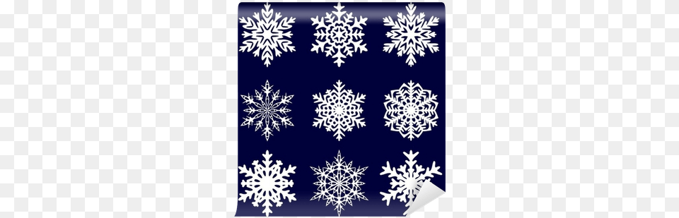 Vector Illustration Snowflakes In A Row Blue Pillow Throw Pillowspolyester, Nature, Outdoors, Snow, Snowflake Free Png