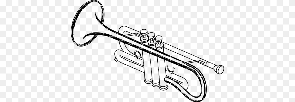 Vector Image Of A Simple Trumpet, Gray Png