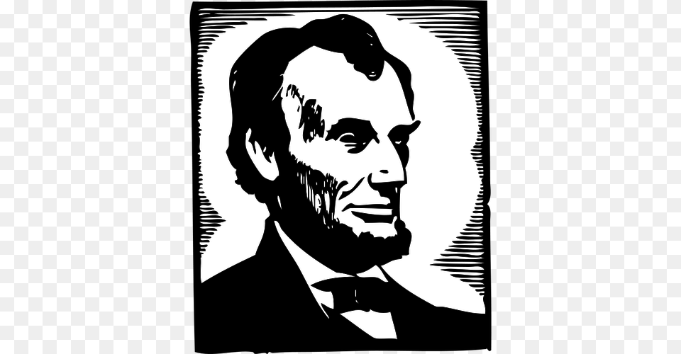 Vector Of Abraham Lincoln Lincoln Cartoon, Stencil, Adult, Male, Man Png Image