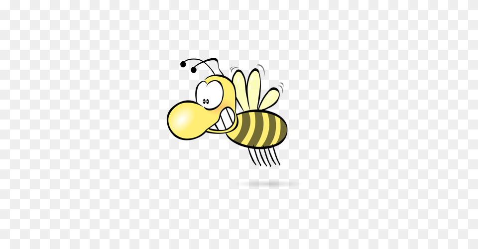 Vector Image Of Comic Honey Bee, Animal, Honey Bee, Insect, Invertebrate Png