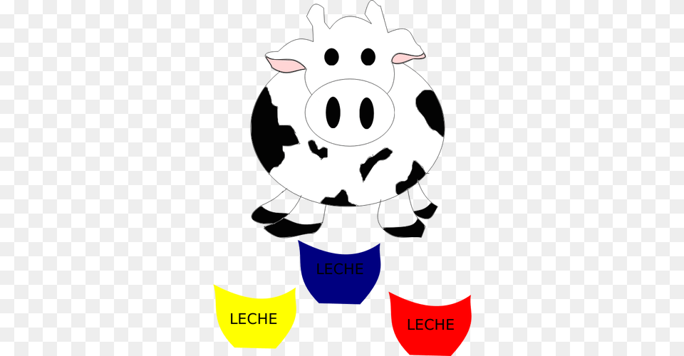 Vector Image Of Cow With Milk Bottles, Livestock, Animal, Cattle, Mammal Png