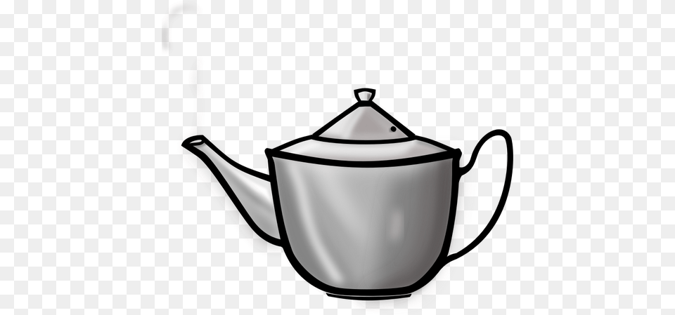 Vector Image Of Steaming Metal Teapot, Cookware, Pot, Pottery, Smoke Pipe Free Png