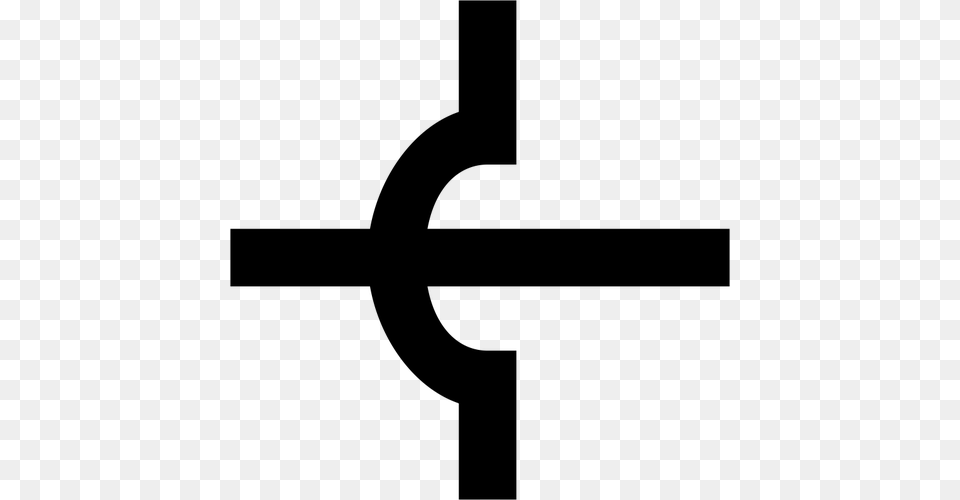 Vector Image Of Unjoined Crossing Of Electronic Wires Symbol, Gray Free Png