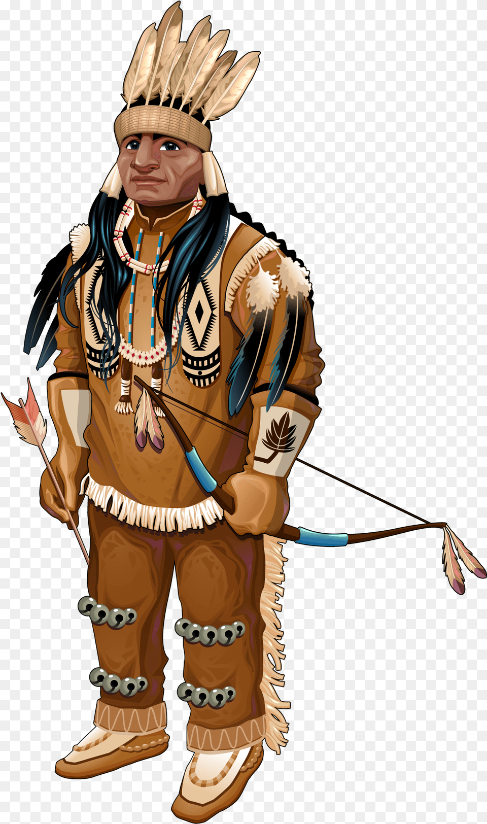 Vector Indian Native American Cartoon Vector, Adult, Male, Man, Person Free Png Download