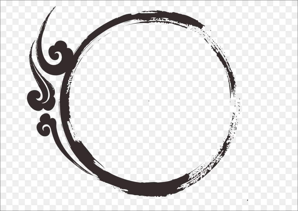 Vector Ink Circle Border Transprent Free Download, Oval, Bow, Weapon, Stencil Png Image