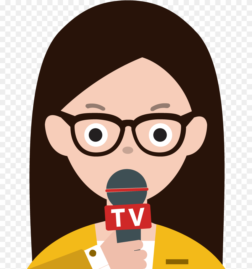 Vector Interview Reporter News Reporter Clipart, Accessories, Electrical Device, Glasses, Microphone Free Png