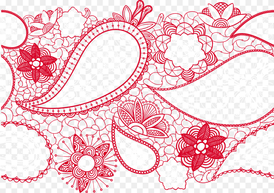 Vector Lace Lace Pattern, Paisley Png