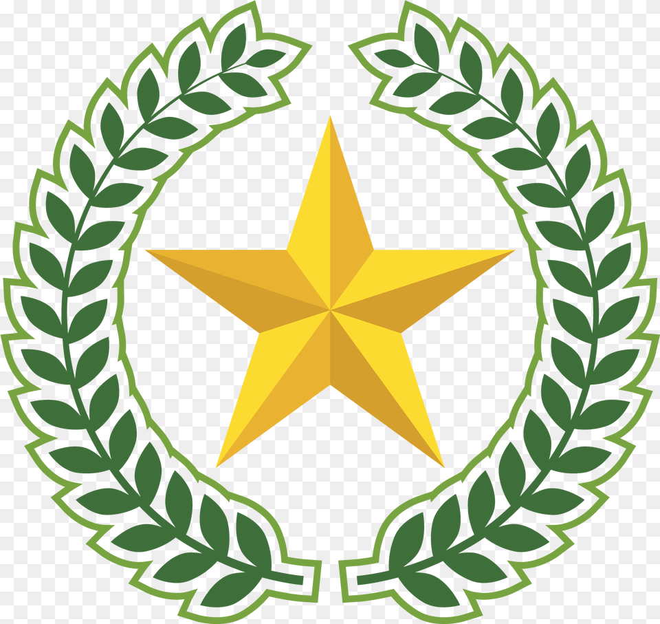 Vector Laurel Wreaths And Format Leaf Round Logo Design, Symbol, Star Symbol, Plant, Dynamite Png