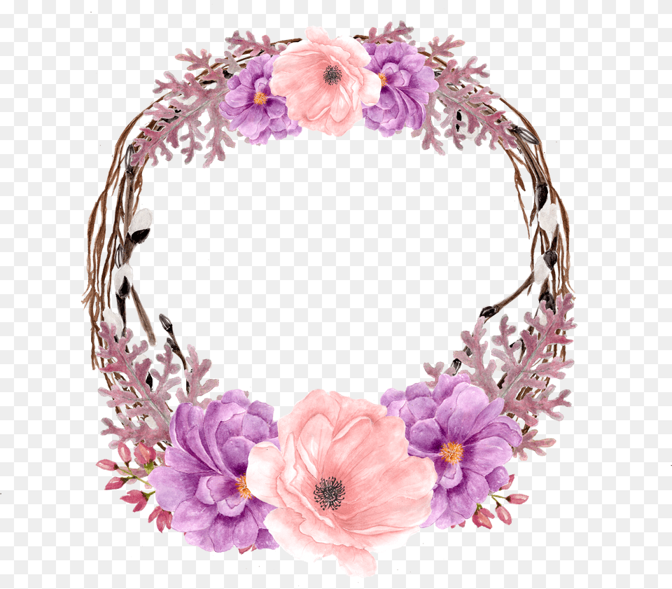 Vector Lavender Clipart Background Floral Wreath Free Transparent Png