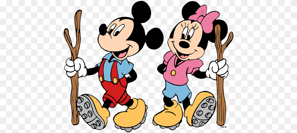Vector Library Library Hike Clipart Mickey And Minnie Hiking, Cutlery, Spoon, Cartoon, Baby Png