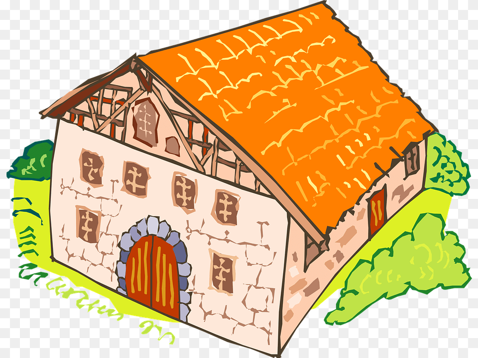 Vector Library Library Mansion Clipart Cartoon Stone House Clip Art, Architecture, Rural, Building, Outdoors Free Png Download