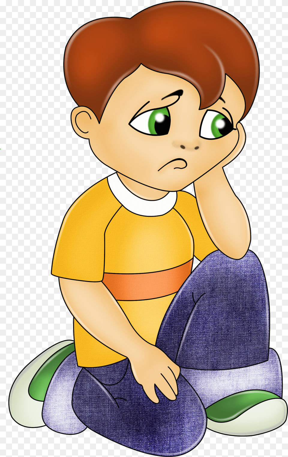 Vector Library Self Preposition Sadness Clip Cartoon Sad Boy, Text Png Image