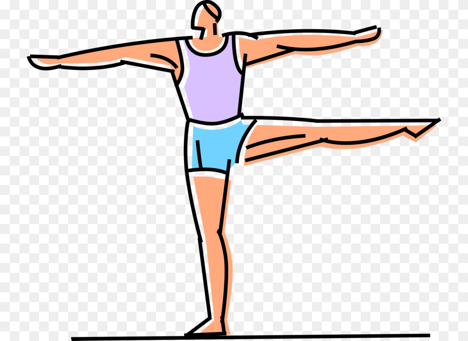 Vector Library Stock Gymnast Balances On One Leg Vector Gymnastics, Yoga, Working Out, Warrior Yoga Pose, Sport Free Transparent Png