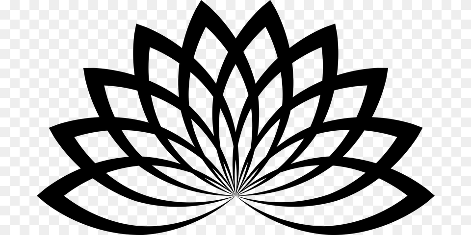 Vector Lotus Flower, Gray Png