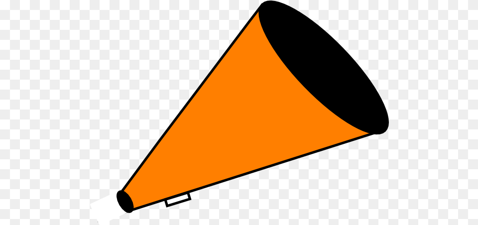 Vector Megaphone Pom Transparent U0026 Clipart Orange Cheer Megaphone Clipart, Triangle, Cone, Animal, Fish Png Image