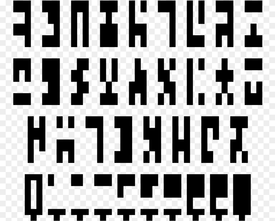 Vector Minecraft Letters Stargate Alteran Language, Gray Free Transparent Png