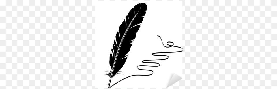 Vector Mohochrome Writing Old Feather And Flourish Desenho De Pena De Escrever, Text, Handwriting, Bow, Weapon Free Transparent Png