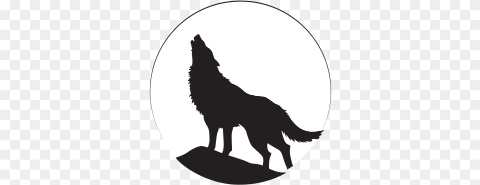 Vector Moon Wolf Wolf Front License Plate, Silhouette, Animal, Coyote, Mammal Png Image