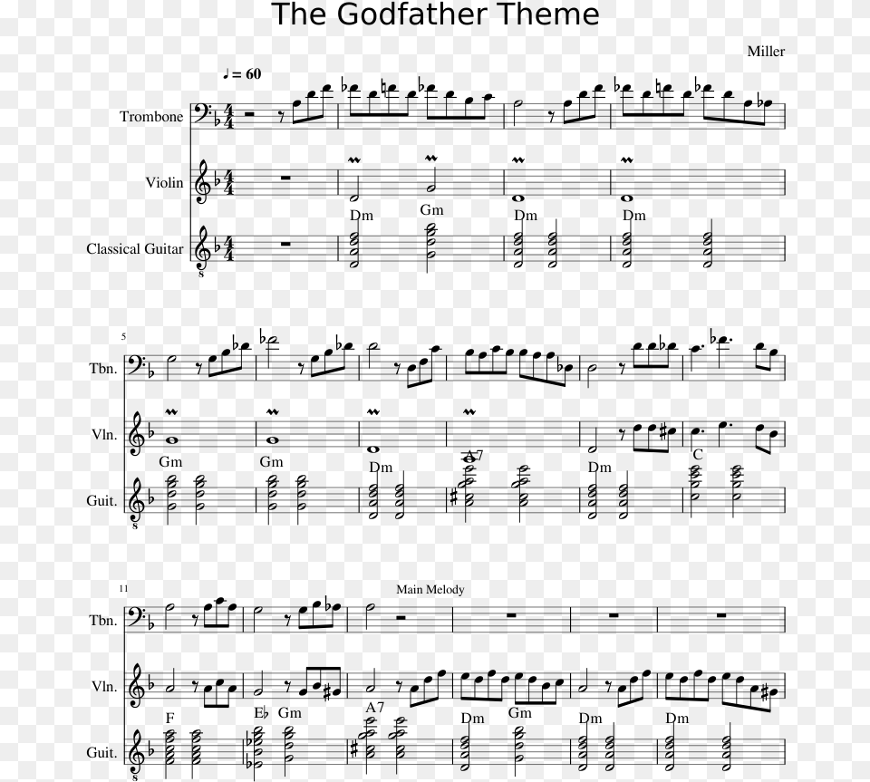 Vector Nature City Godfather Trombone Sheet Music, Gray Png