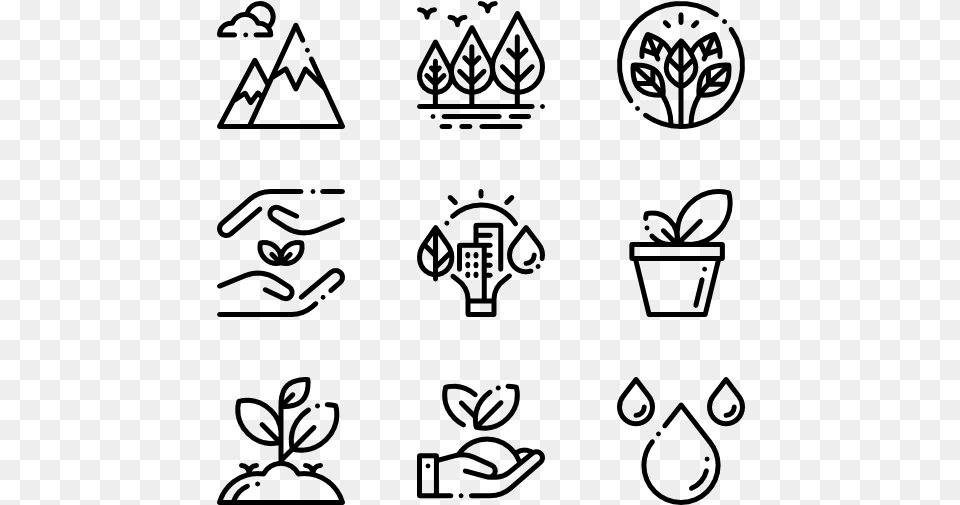 Vector Nature Mountains Event Icons, Gray Free Transparent Png
