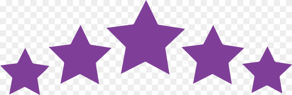 Vector Of 5 Stars Signifying Reliability Blue Stars In A Line, Star Symbol, Symbol, Purple Png