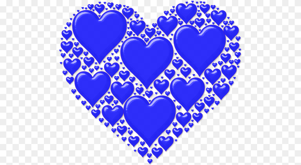Vector Of Blue Heart Made Out Many Small Hearts Love Shape Blue Colour, Birthday Cake, Cake, Cream, Dessert Free Png Download