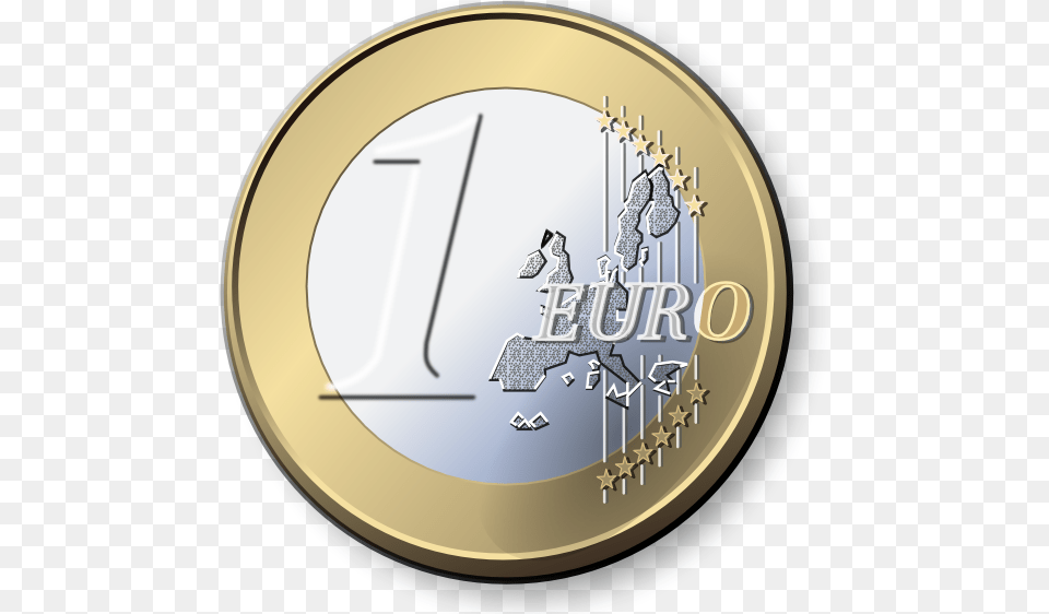 Vector One Euro Coin Clip Art Euro Coin, Gold, Money, Disk Free Png Download