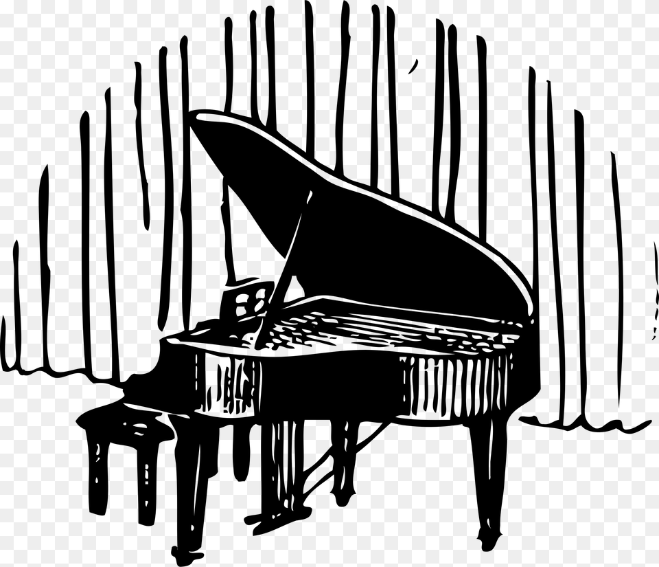 Vector Piano In Front Of Curtain Clip Art Piano Word, Gray Png