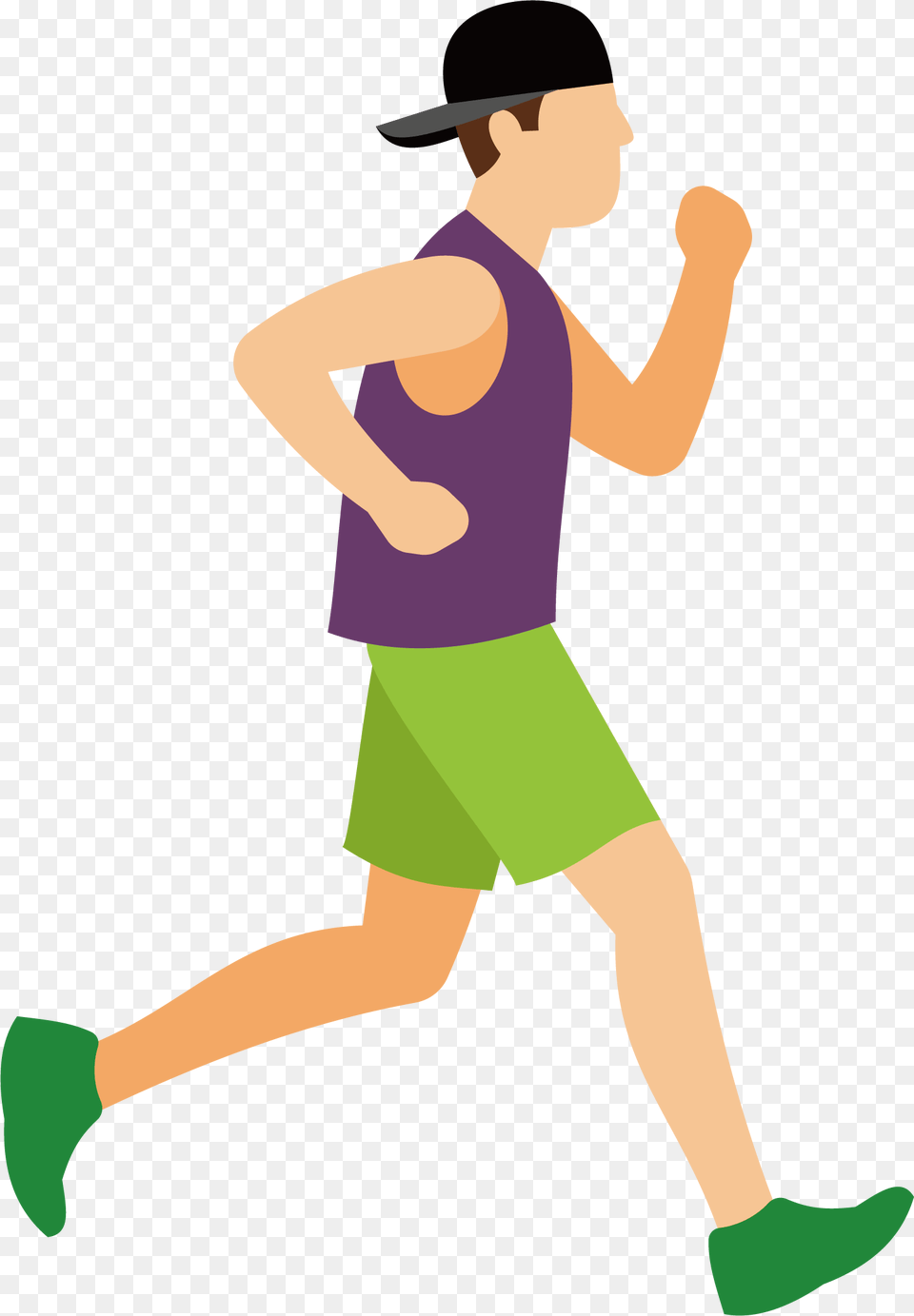 Vector Purple Running Man Vector Graphics, Clothing, Person, Shorts, Hat Free Transparent Png