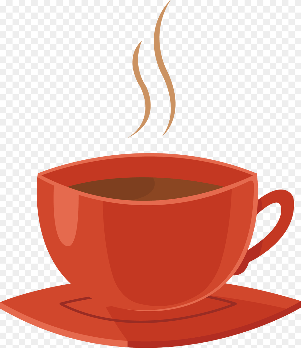 Vector Red Cup Of Coffee Vector Tea Cup, Saucer, Beverage, Coffee Cup Png