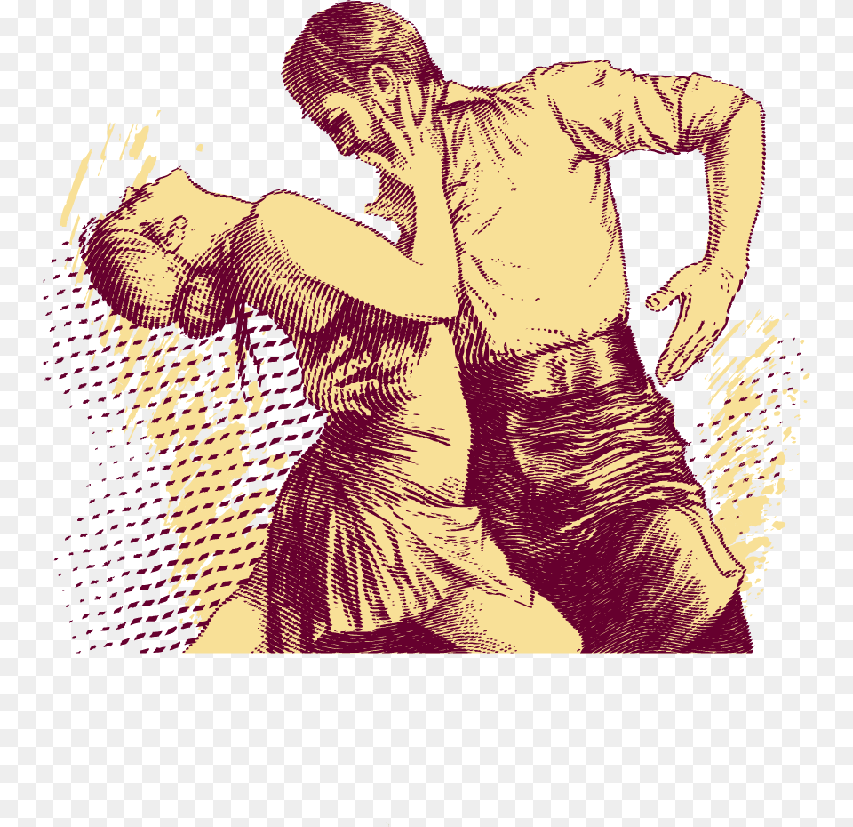 Vector Retro Painted Dancers Salsa Cha Cha Cha, Person, Dancing, Leisure Activities, Man Free Png Download