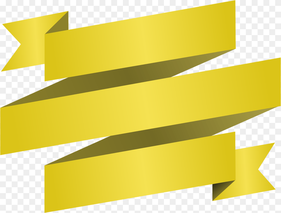 Vector Ribbon Banner, Gold, Text Free Png Download