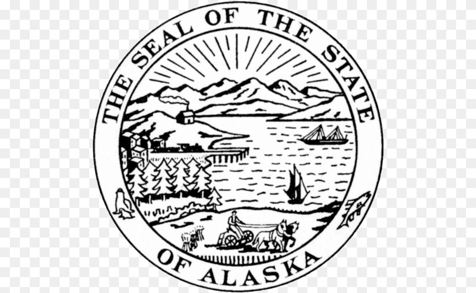 Vector Royalty Download Alaska Vector Drawing Alaska State Seal, Emblem, Symbol, Coin, Money Free Transparent Png