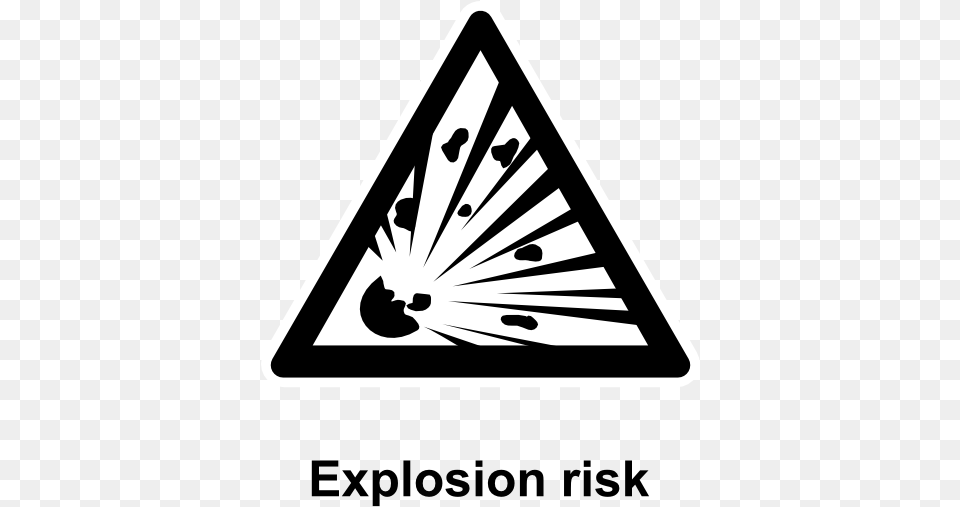 Vector Royalty Monochrome Explosion Risk Explosion Sign, Triangle, Symbol, Blackboard Free Png Download