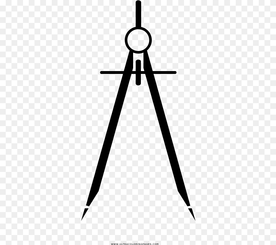 Vector Royalty Free Drawing Compass Coloring Page, Gray Png