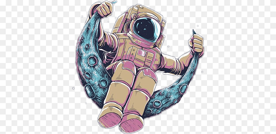 Vector Royalty Moon Luna Astronaut Astronauta Astronaut Sitting On Moon, Adult, Male, Man, Person Free Png Download