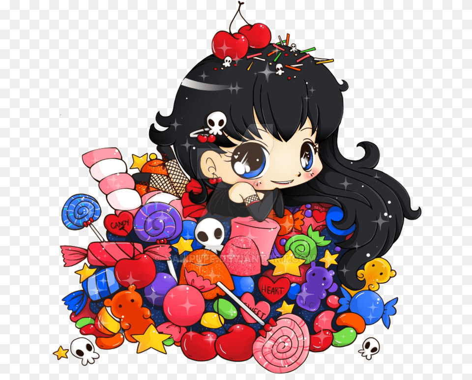 Vector Royalty Stock Chibi In Of Commission By Commission Character Food, Candy, Sweets, Face, Head Free Png