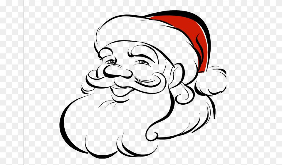 Vector Santa Face Christmas Clipart Black And White Santa, Art, Baby, Person, Drawing Png
